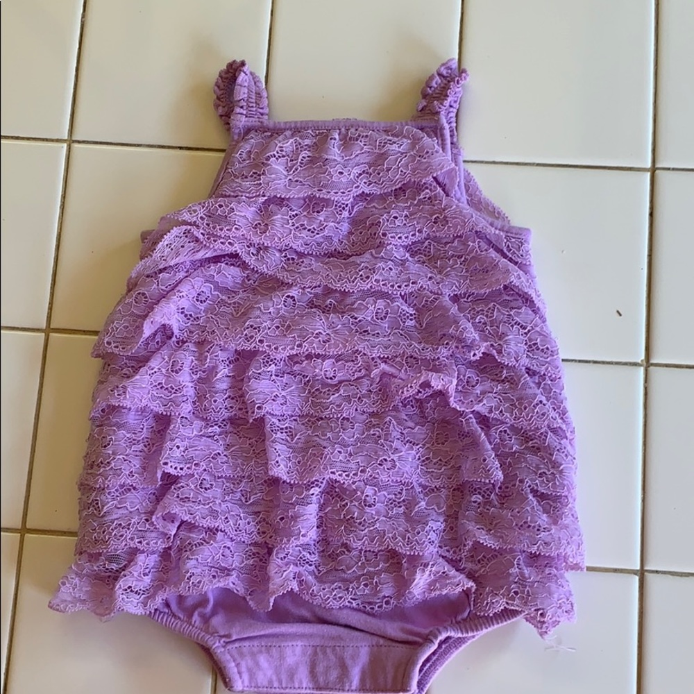 Purple ruffle one piece